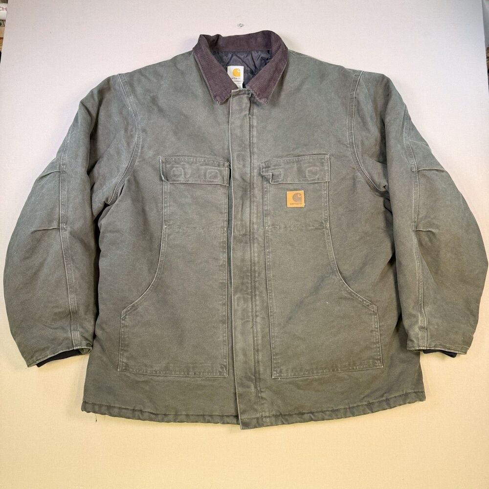 Vintage CARHARTT C26-MOS Green Arctic Quilted Jacket XXL Made in USA 2003 Union